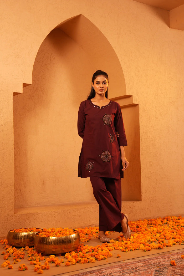 Cotton Wine Co-ord Set